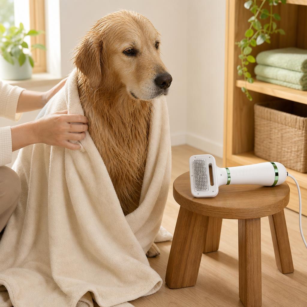 Towel off the excess water